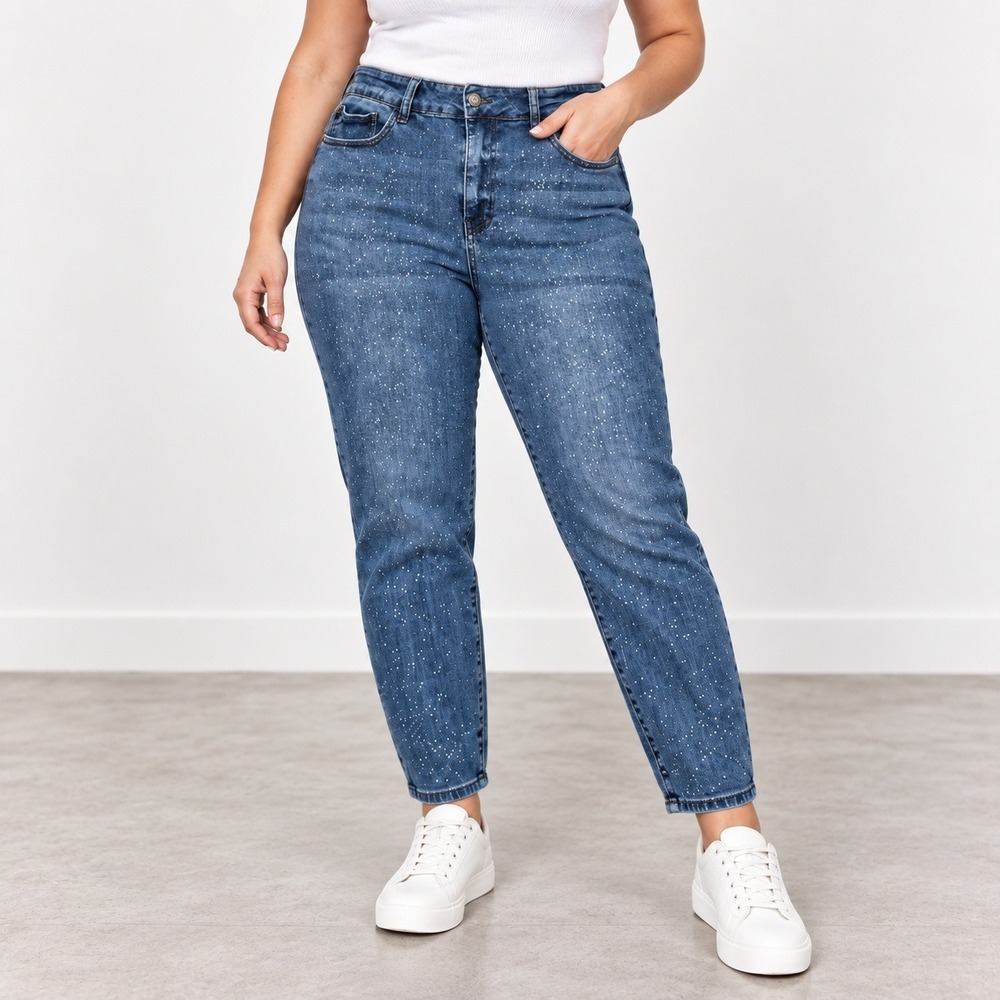 Judy Blue Relaxed Fit Paint Splatter High Rise Jeans 14W Casual Artsy Cowgirl